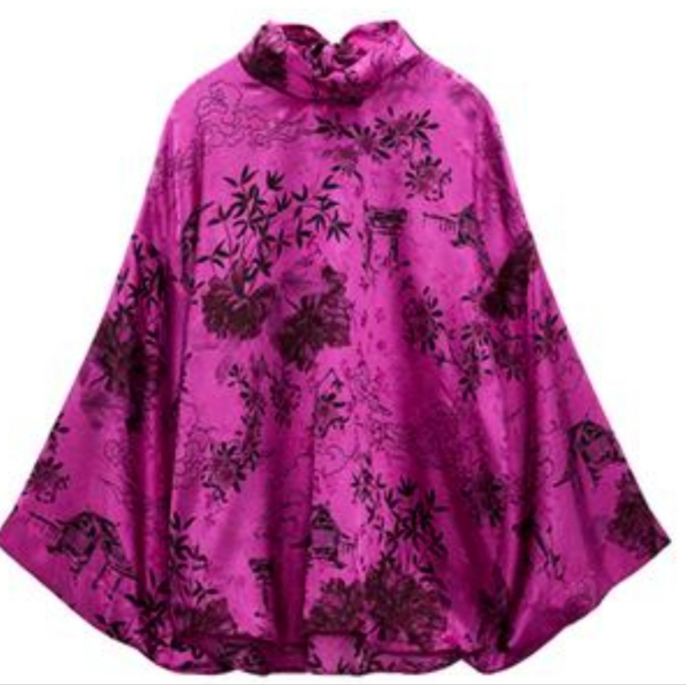 Zara Printed Jacquard Blouse
